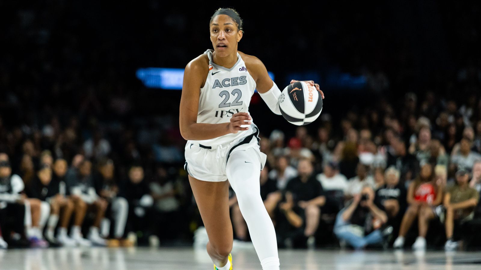 A'ja Wilson dribbles during a pivotal WNBA moment