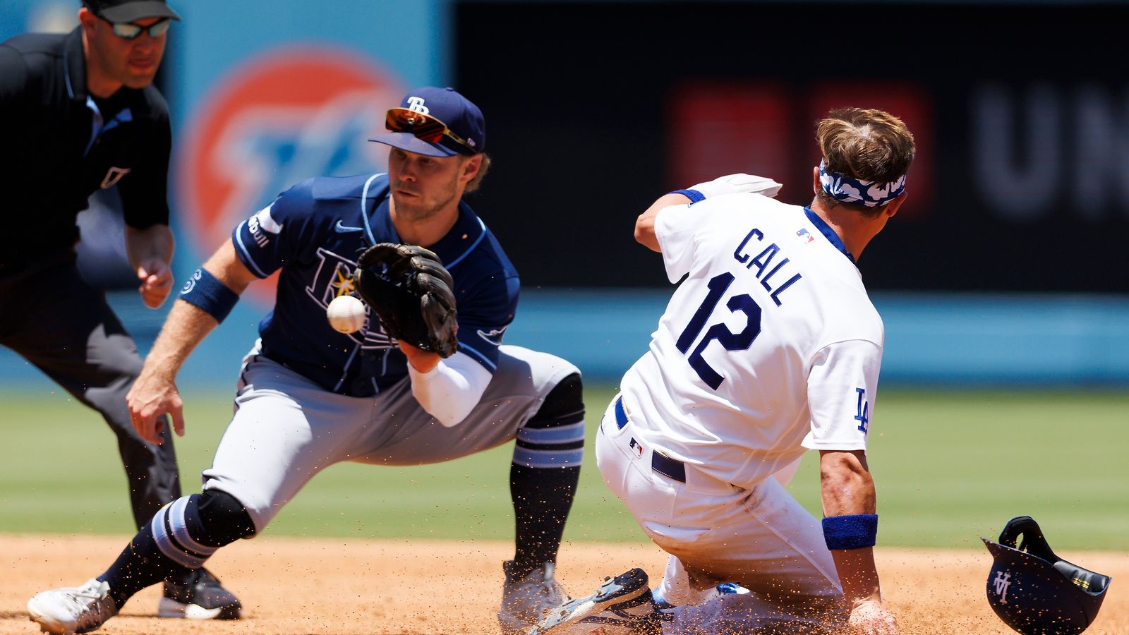 Alex Call #12 Slides Safe at Second Base