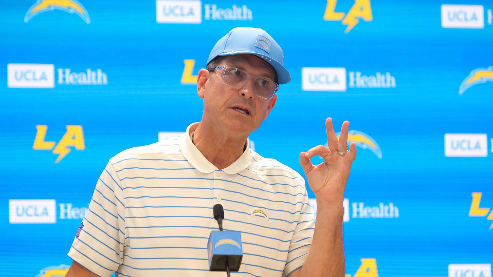 Jim Harbaugh discusses team strategies before mini camp