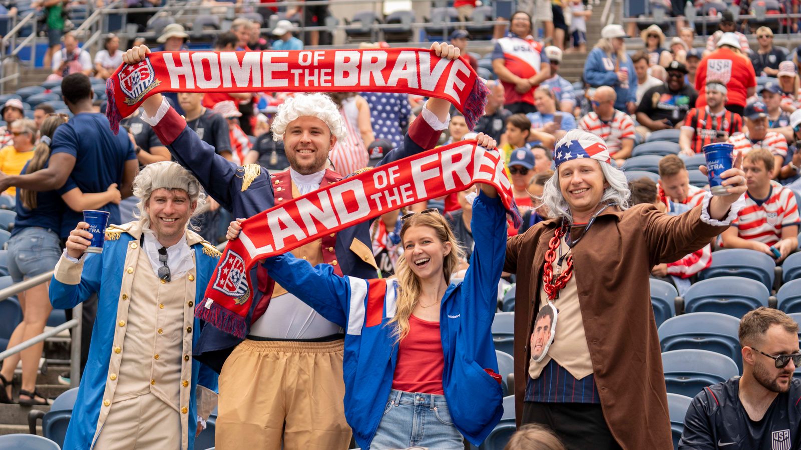 US fans geared up for the World Cup match against Australia.