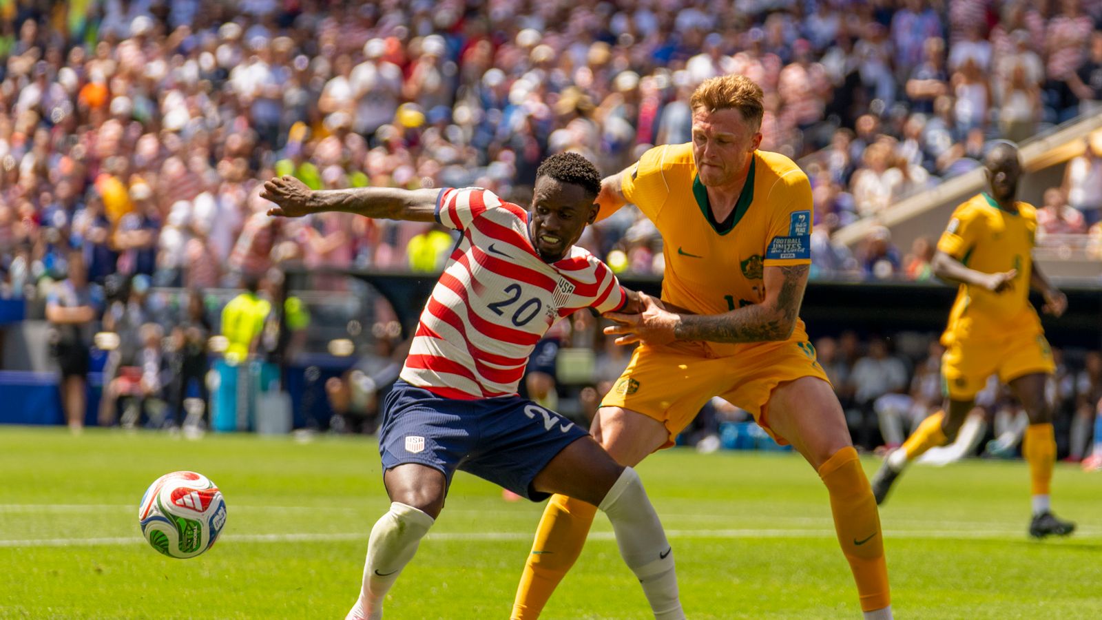 Folarin Balogun in action during the World Cup match in Seattle.