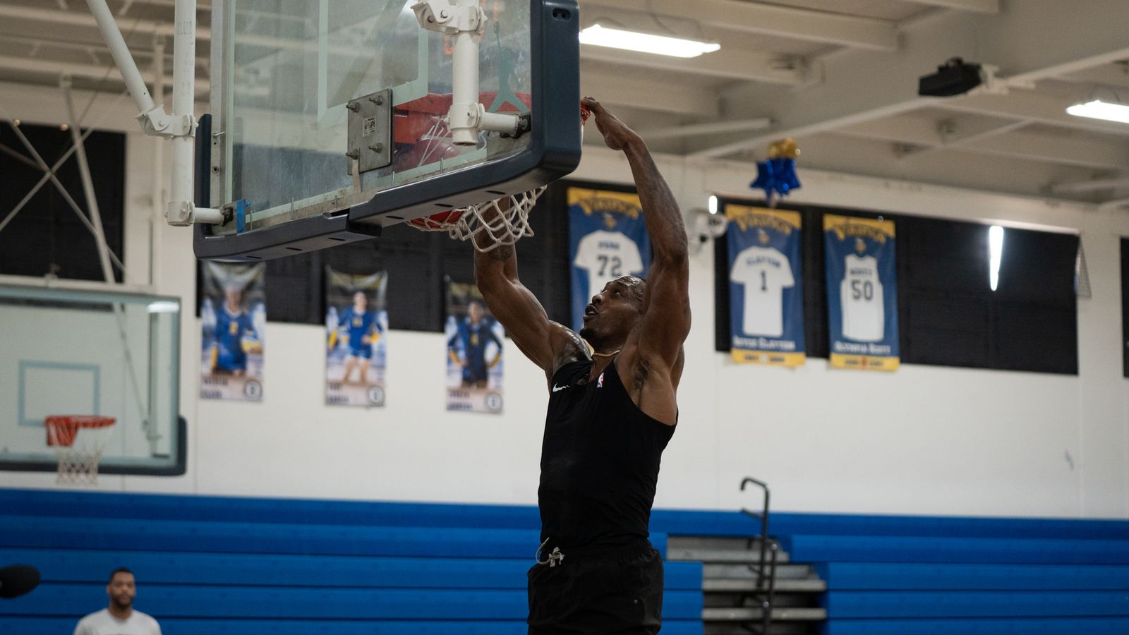 Vicious dunk by LA Riot Center during practice