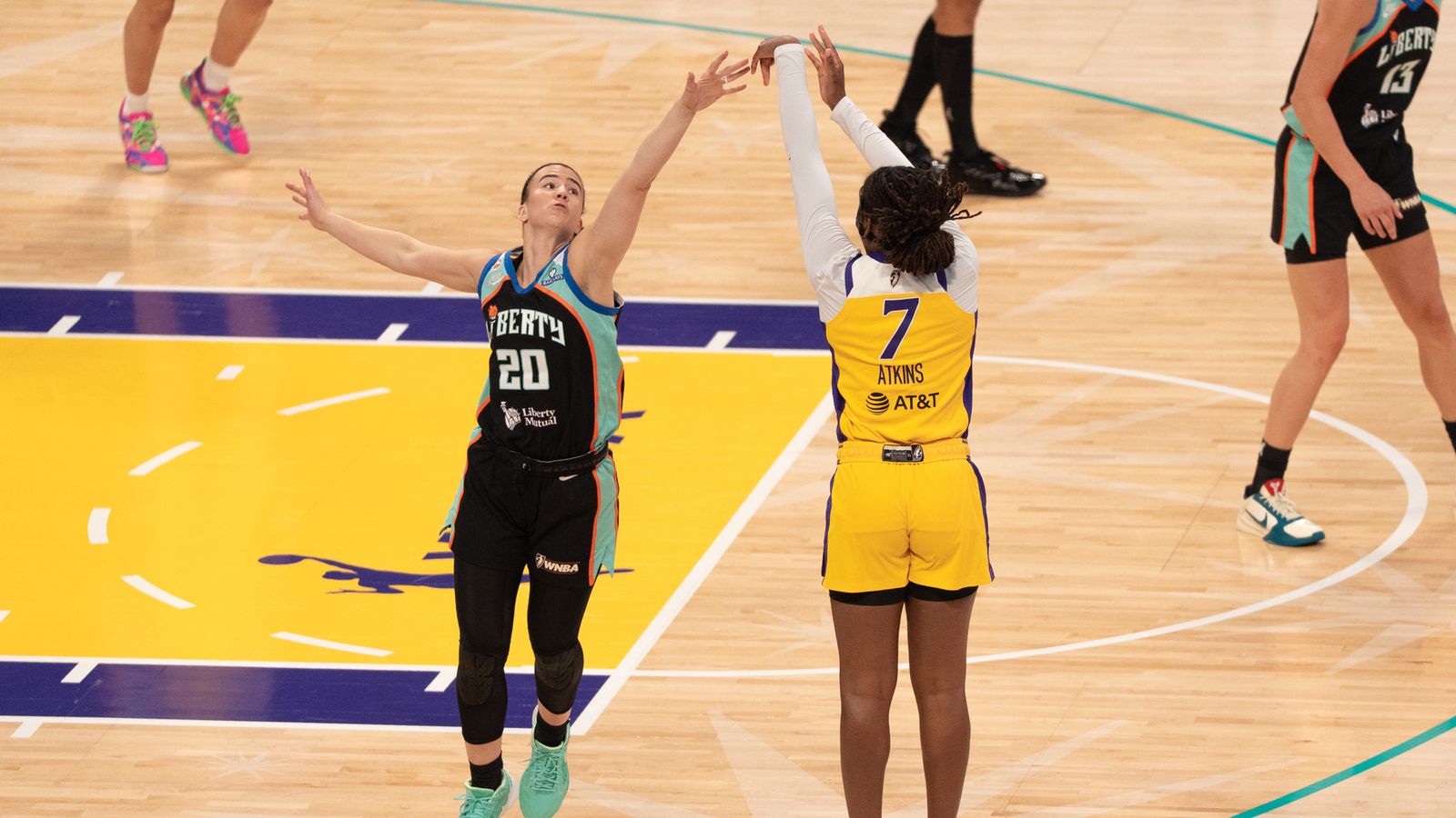 Ariel Atkins hits a crucial three-pointer against New York Liberty