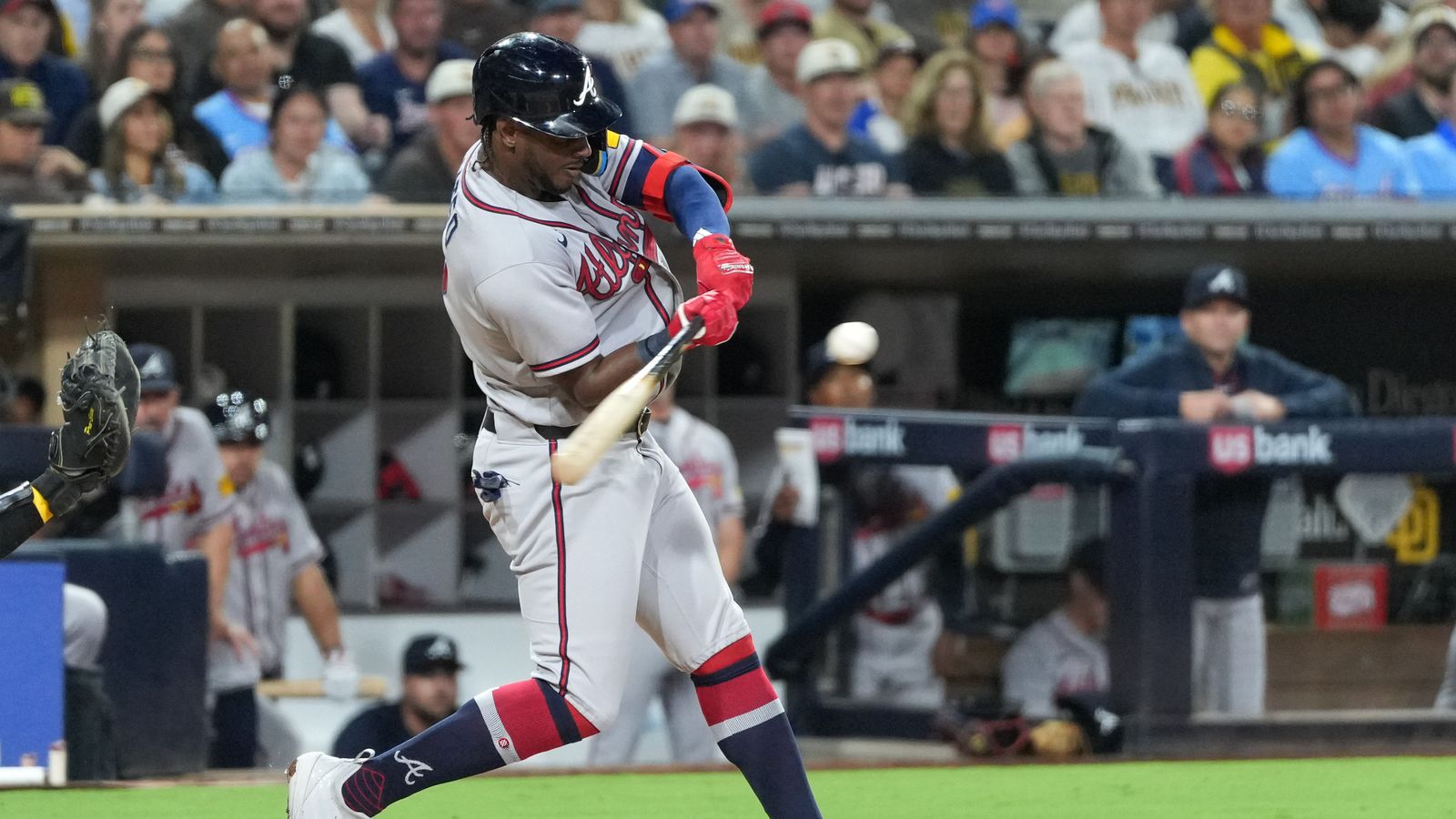 Jorge Mateo connects with the ball at Petco Park