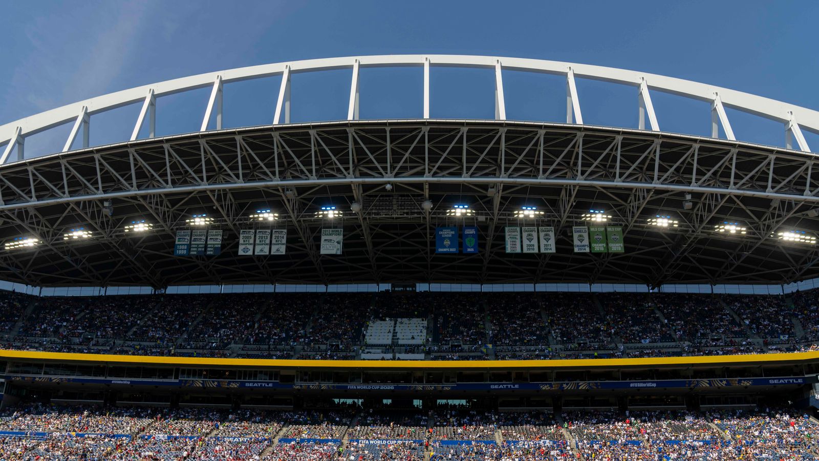 Lumen Field set before the FIFA World Cup match in Seattle.