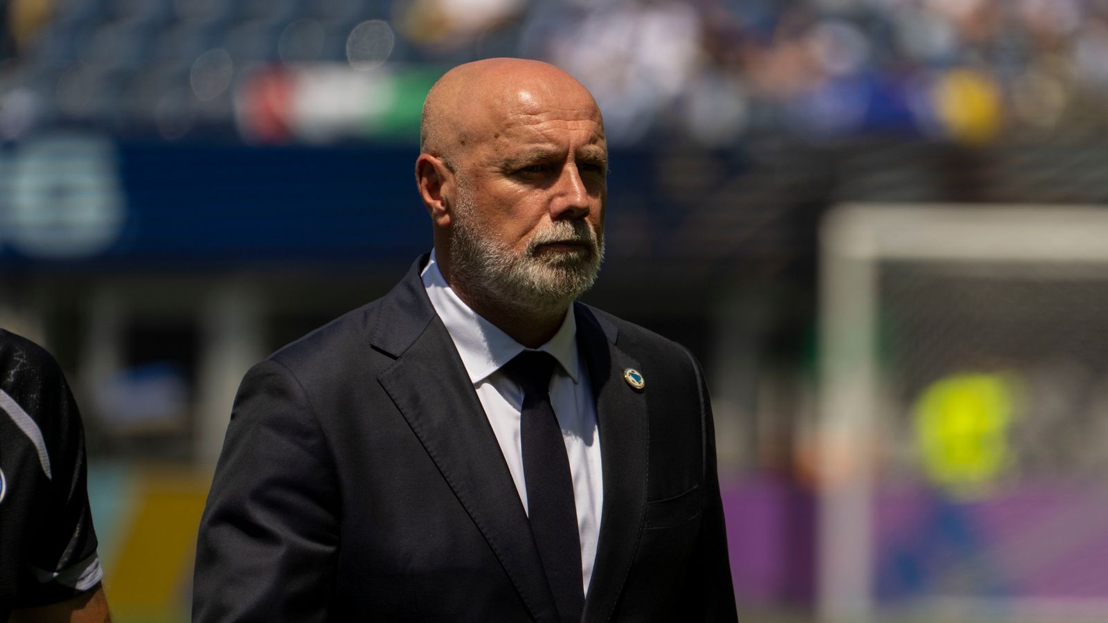 Coach Sergej Barbarez preps for the FIFA World Cup match.