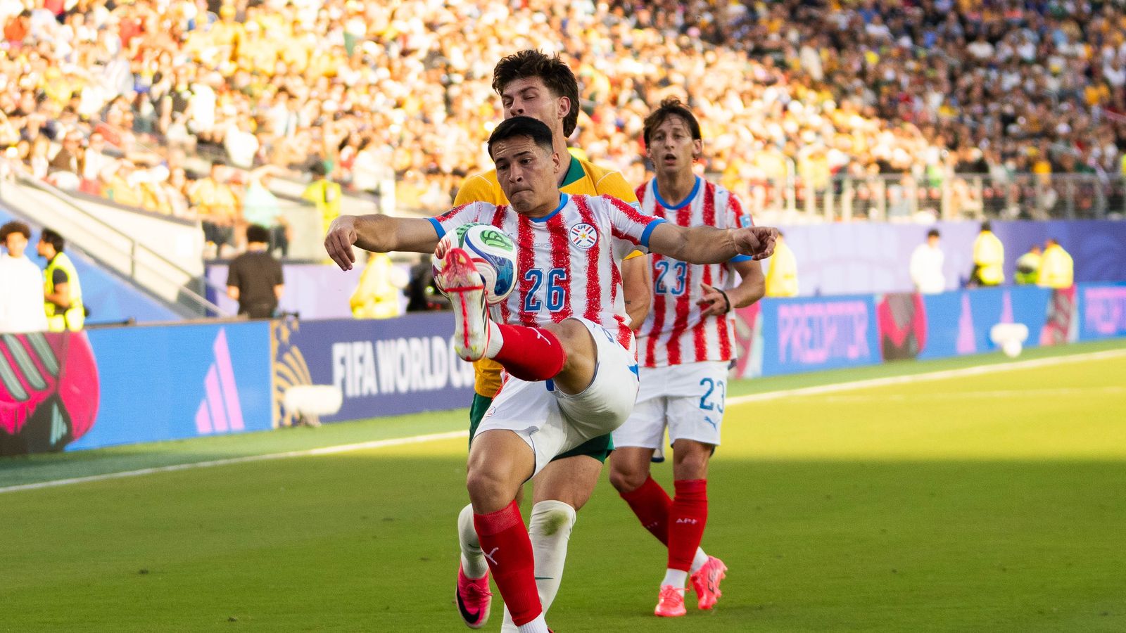 Alexandro Maidana kicks during the FIFA World Cup 2026