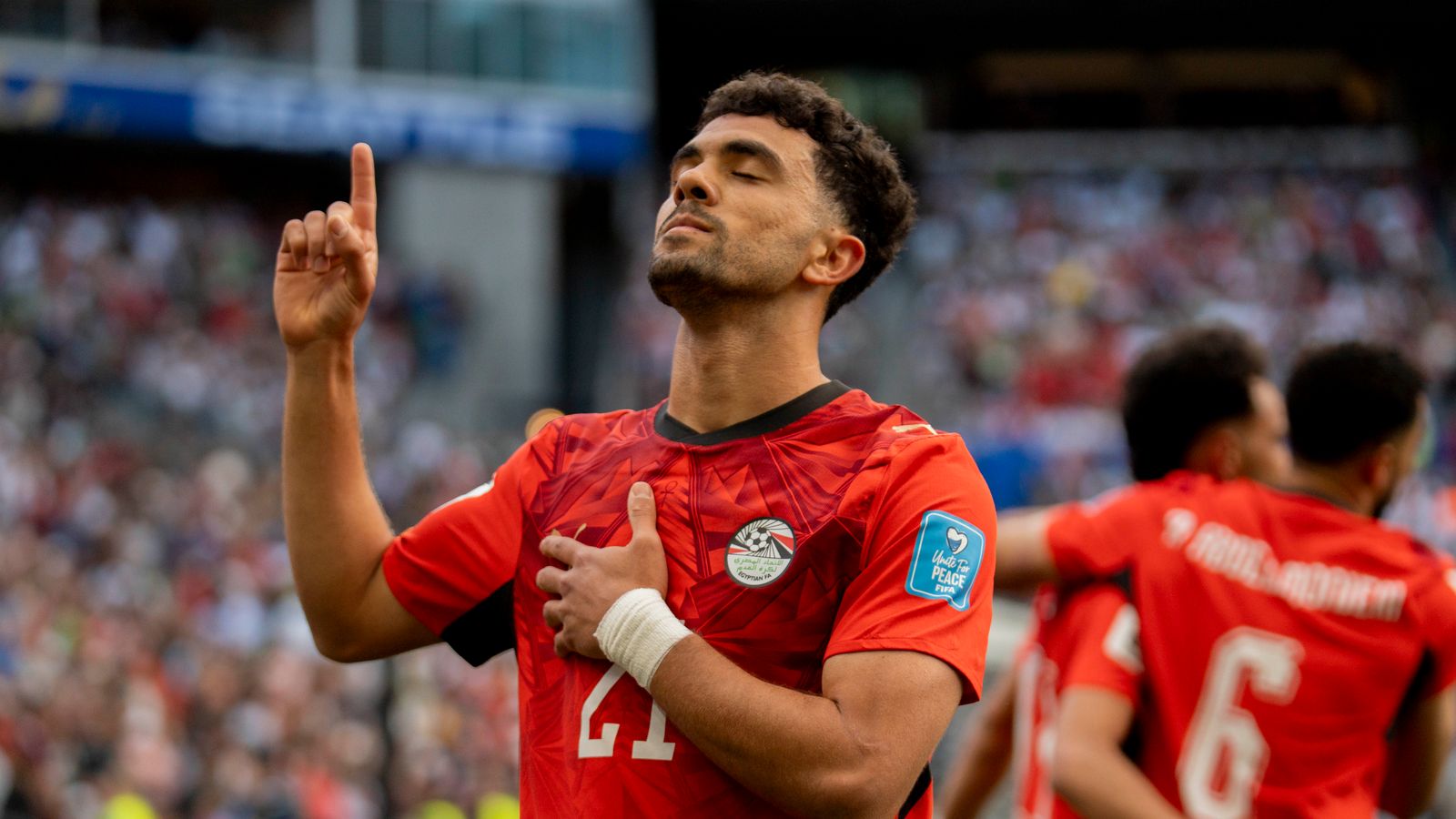 Mahmoud Saber celebrates again after scoring against Iran