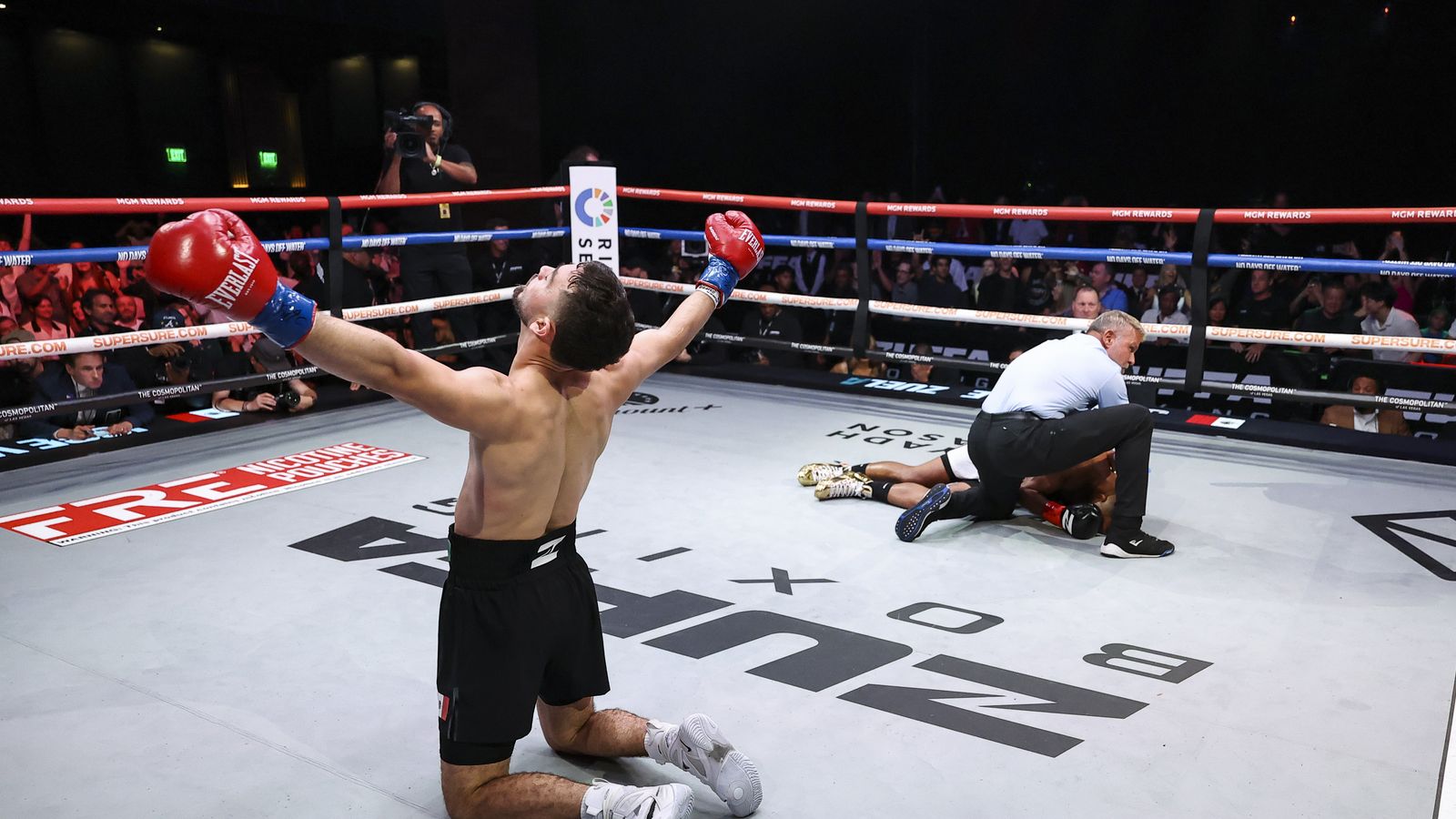 Victorious Rayo reacts to his knockout win.