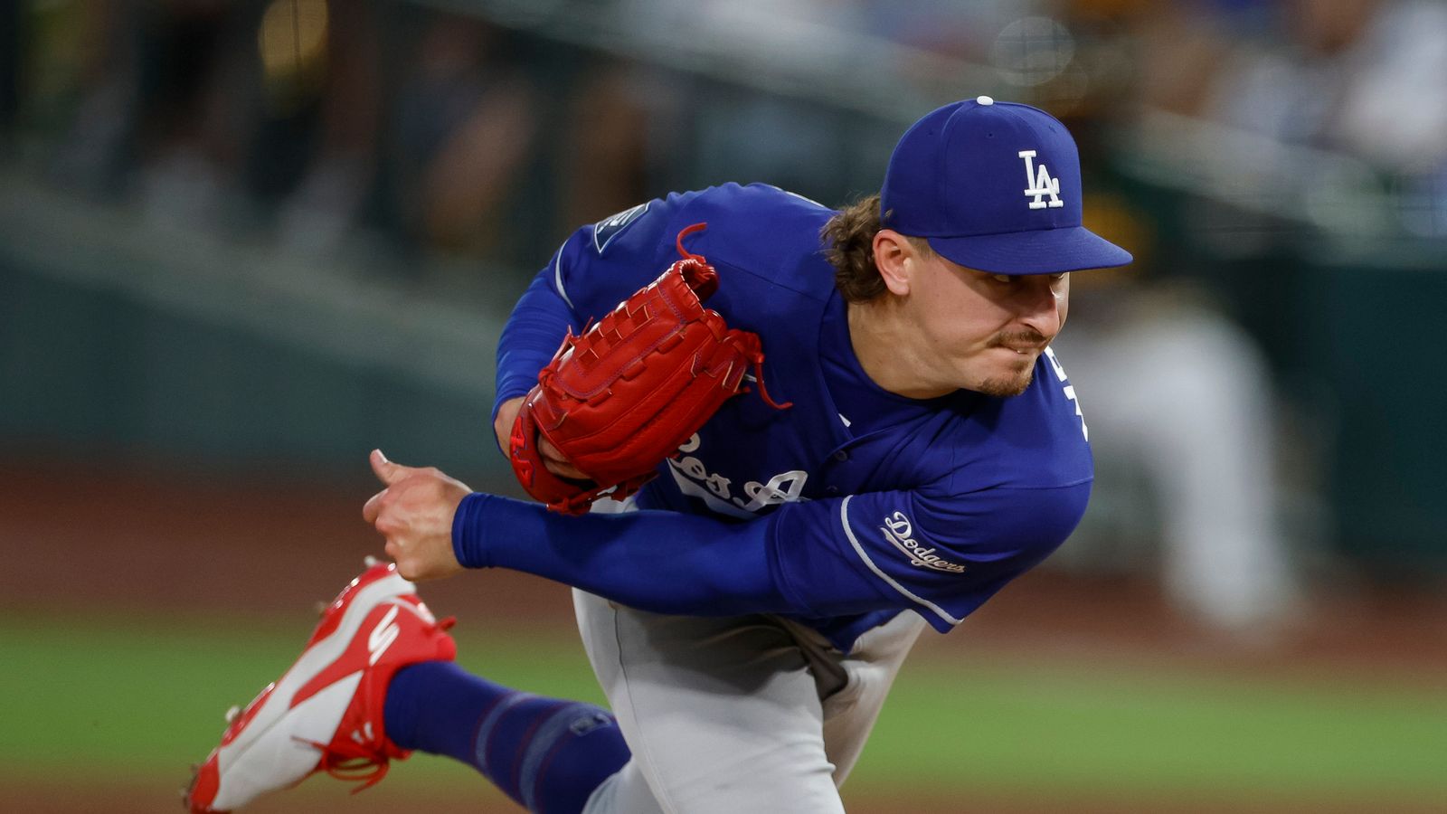 Justin Wrobleski pitches against the Athletics, June 30, 2026