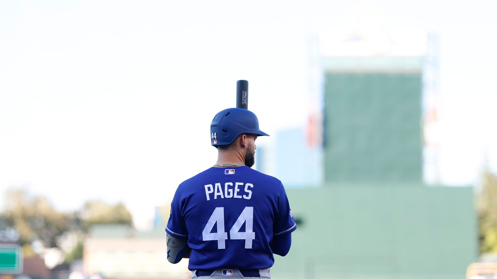 Andy Pages on deck against the Athletics, Sutter Health Park, 2026