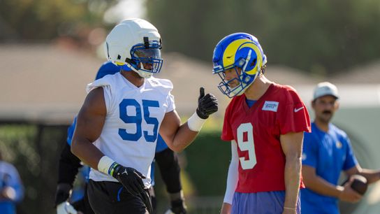 Myles Garrett in action during Rams Training Camp