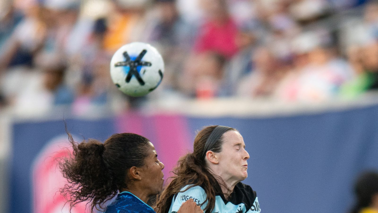 Collision between Kennedy Wesley and Rose Lavelle in NWSL game