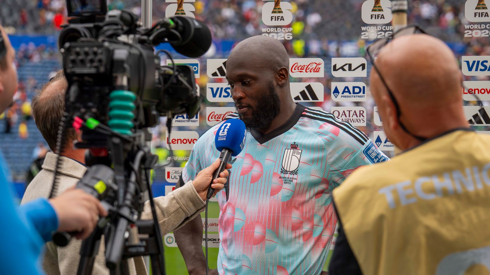 Romelu Lukaku interviewed after his team's victory
