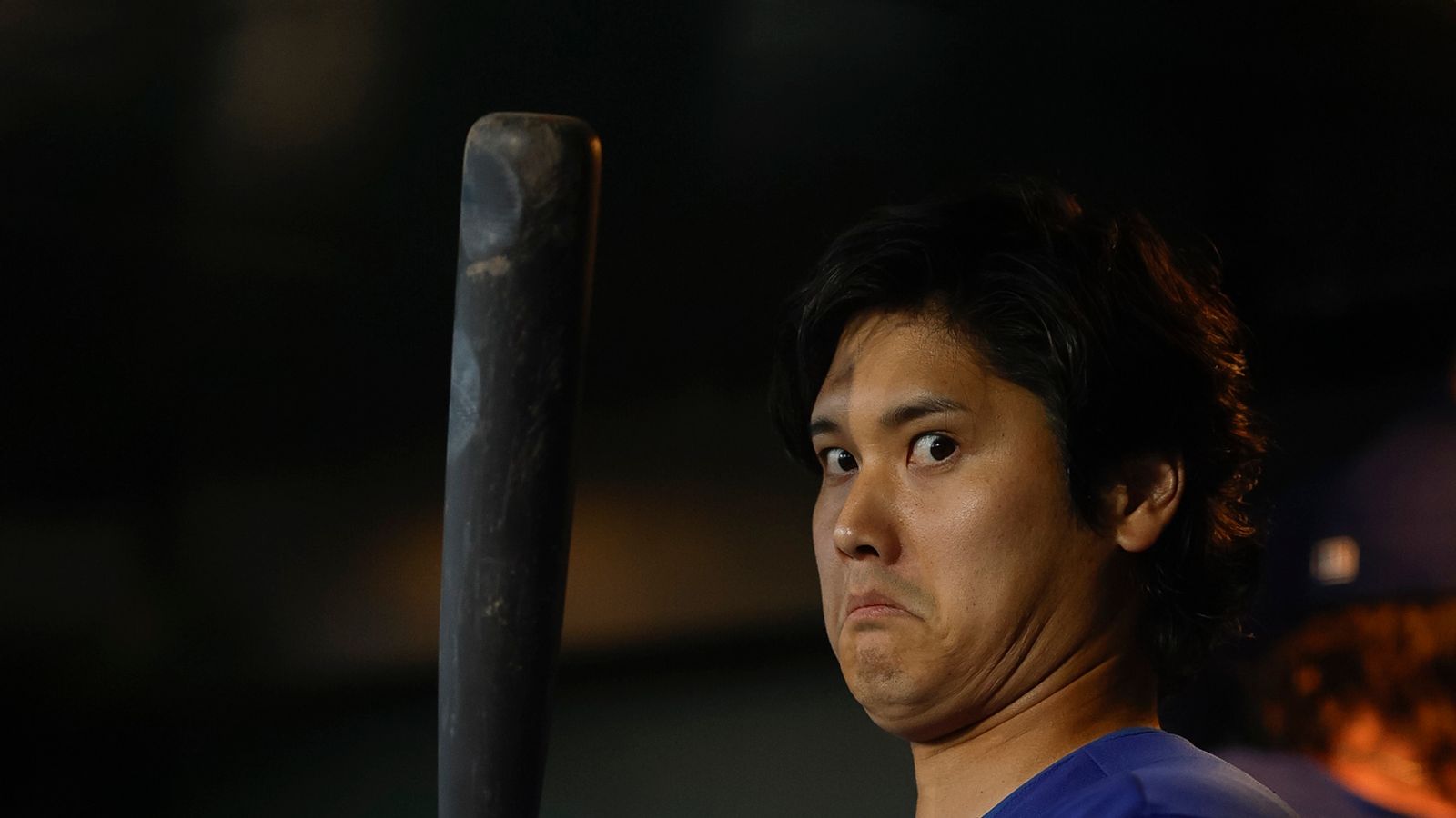 Shohei Ohtani #17 in Dodgers dugout at Sutter Health Park