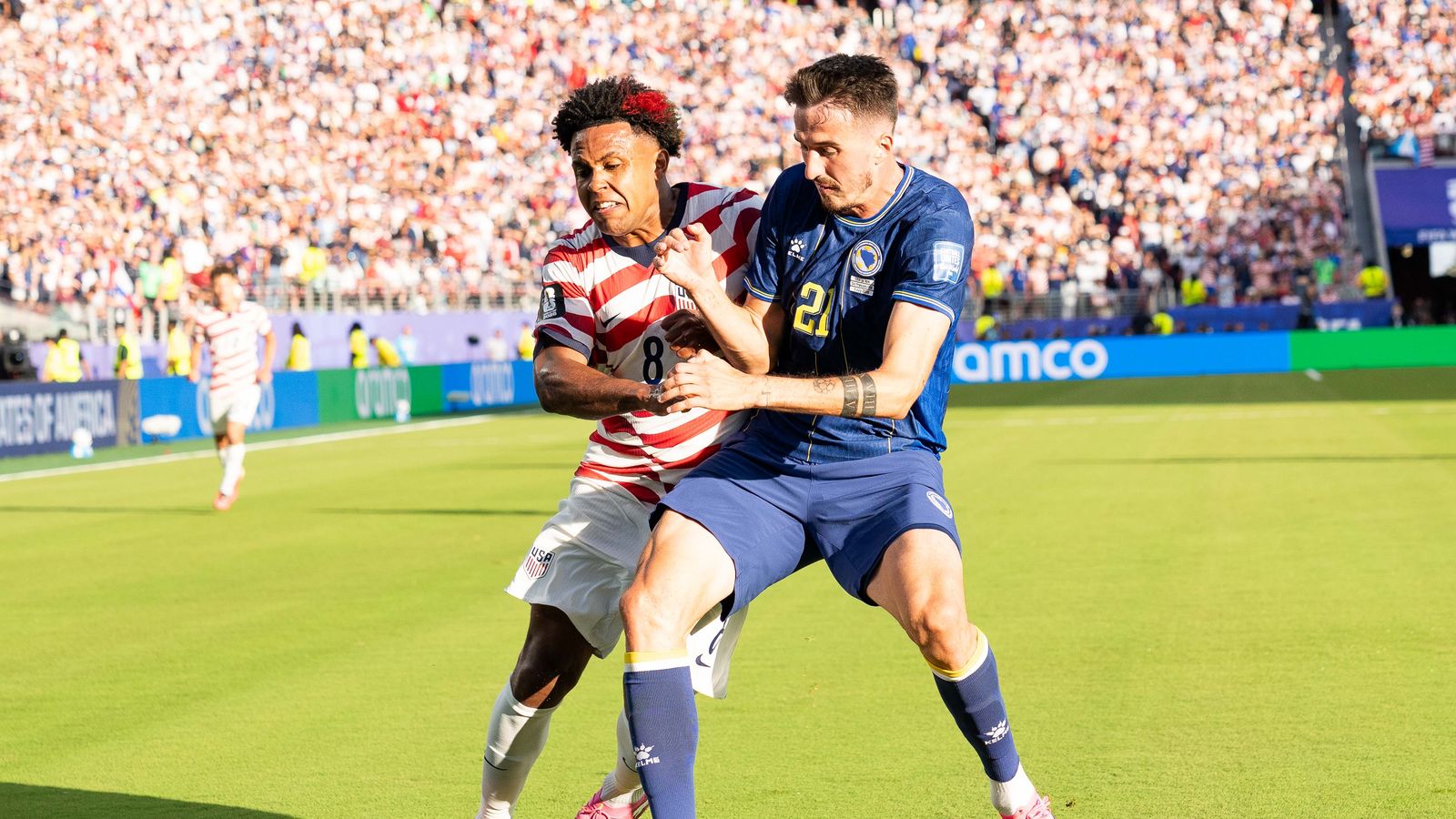 Weston Mckennie fights for possession in the FIFA World Cup 2026