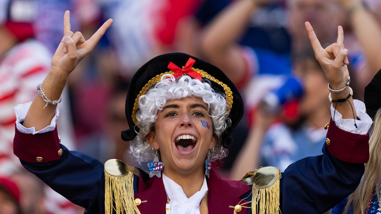 Team USA fan cheering in the 2026 FIFA World Cup match