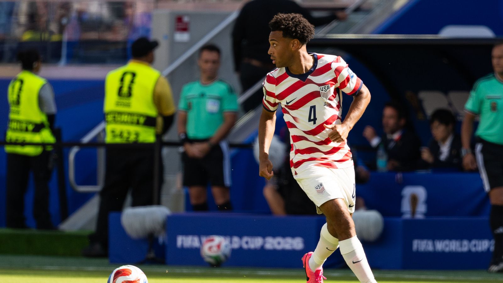 Tyler Adam searches for a teammate in the FIFA World Cup 2026