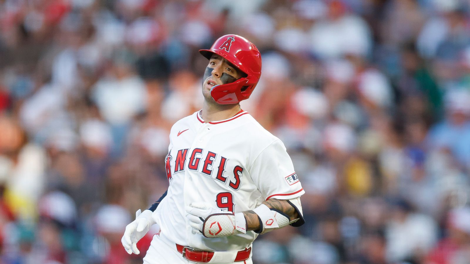 Zach Neto returns to the dugout, game against Red Sox, July 2026