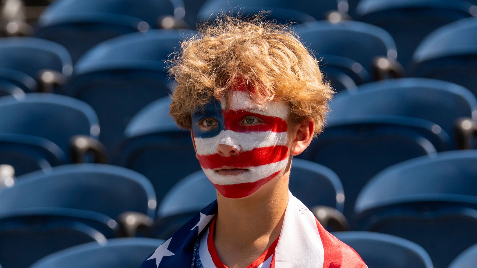 US fan ready for the World Cup match against Belgium in Seattle.