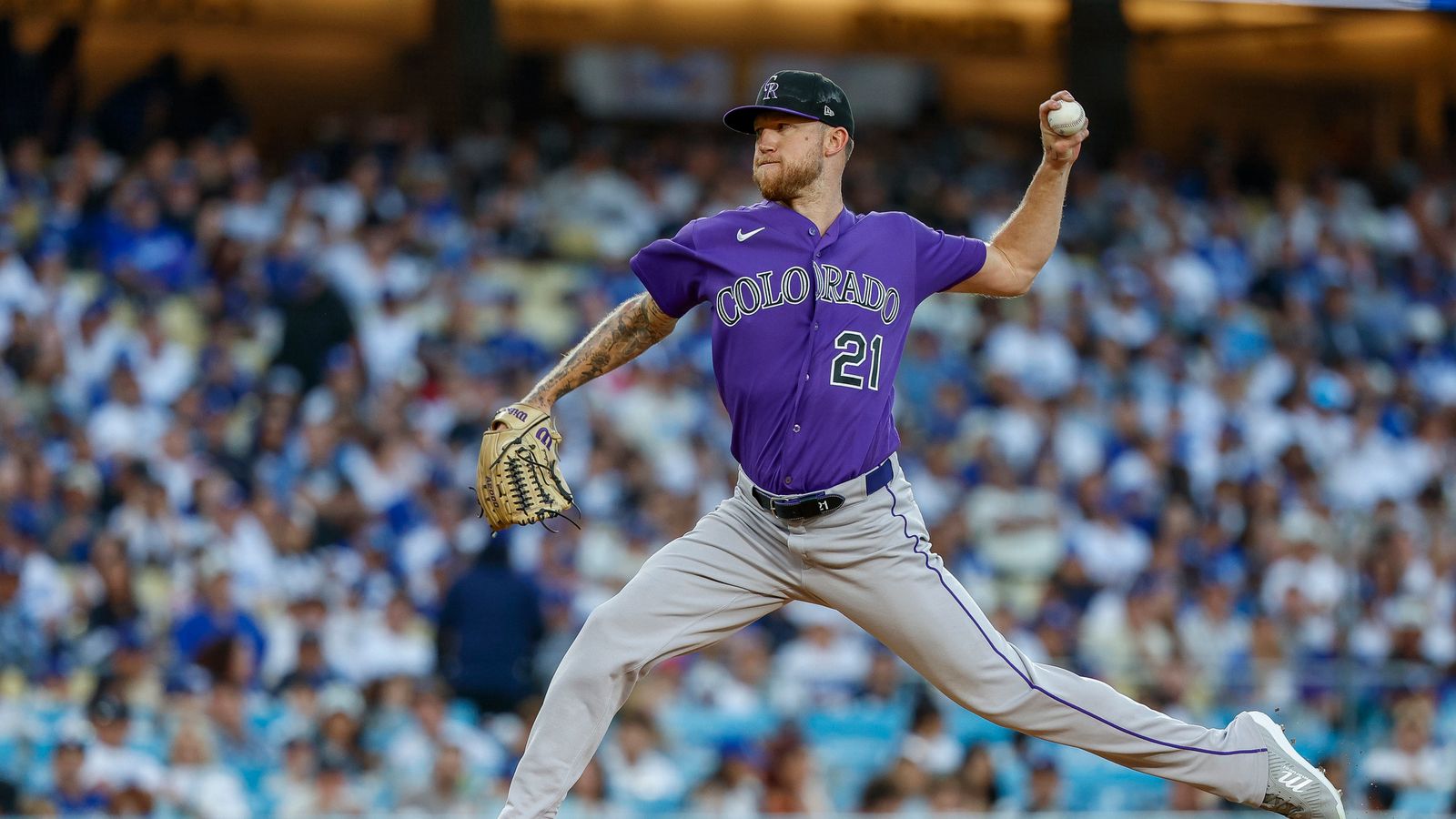 Kyle Freeland pitches against the Dodgers, July 06, 2026