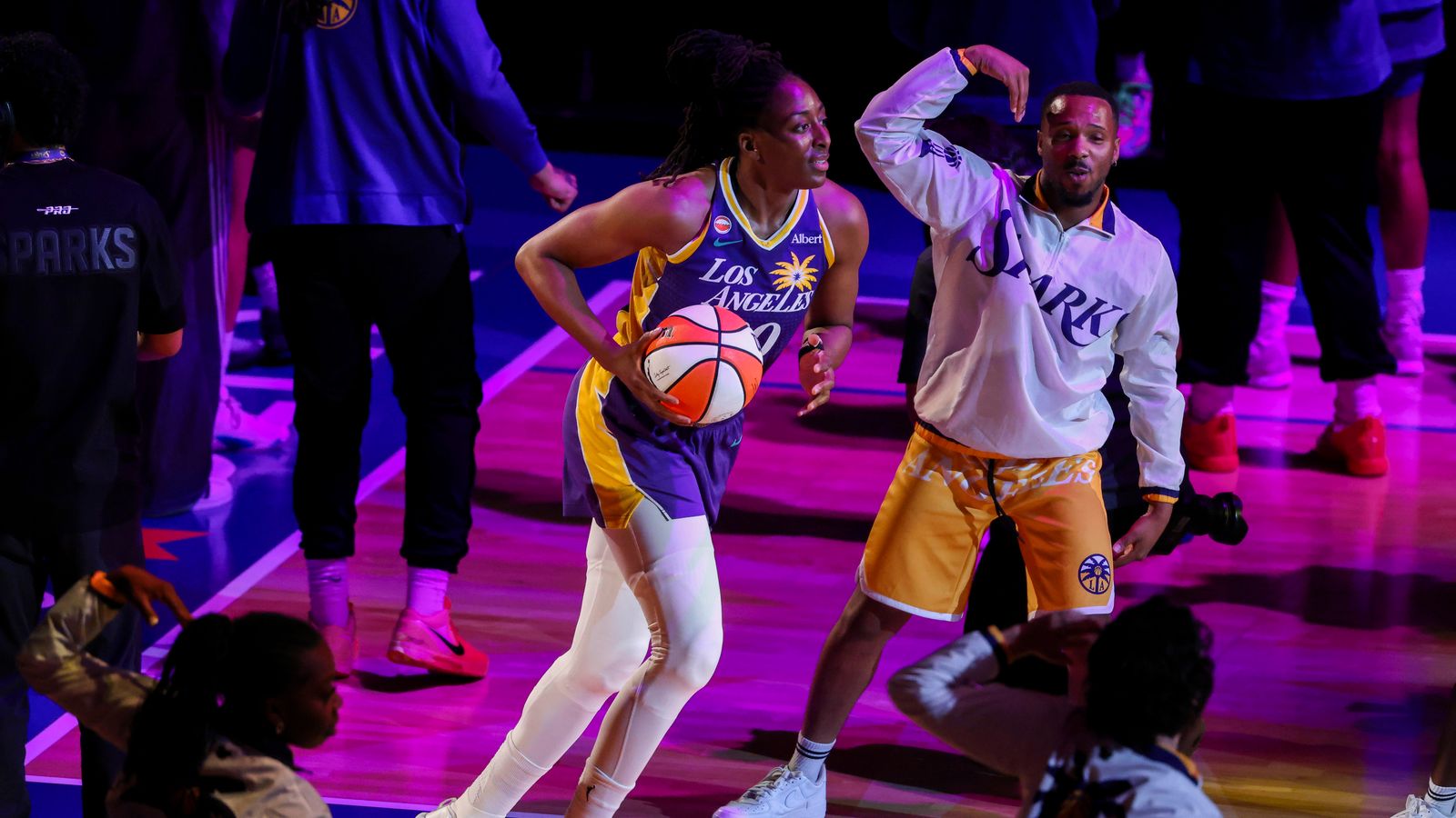 Nneka Ogwumike introduced at WNBA game against Indiana Fever