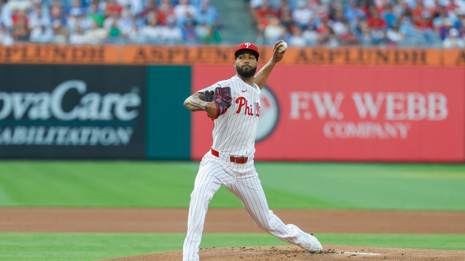 Cristopher Sanchez pitches against the Dodgers, July 20, 2026