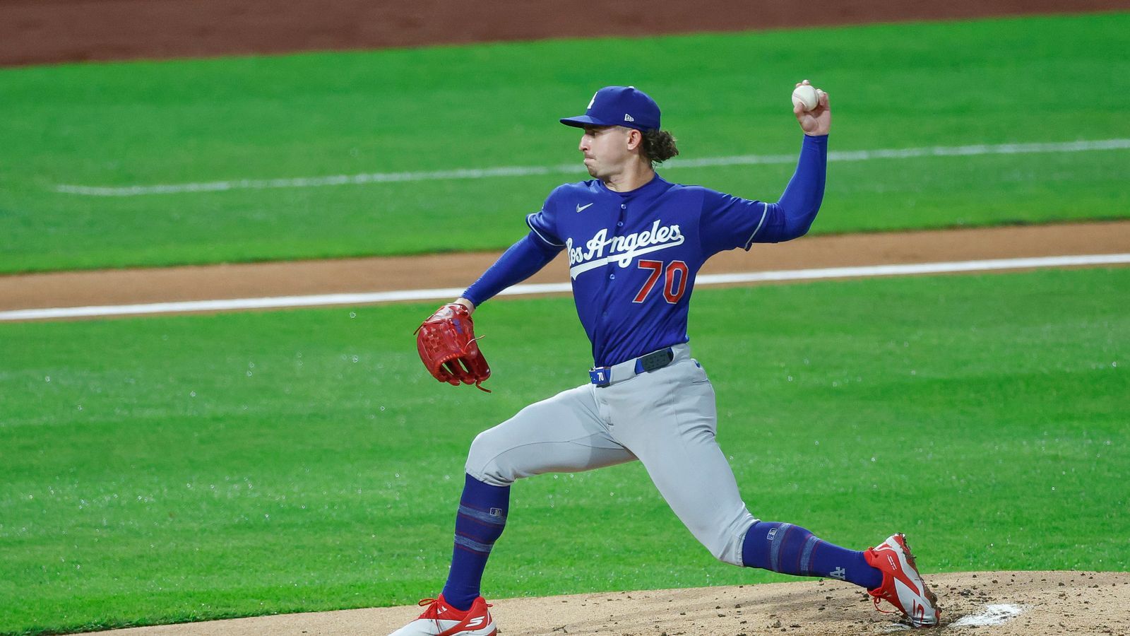 Justin Wrobleski pitching against Phillies, Philadelphia, July 21, 2026