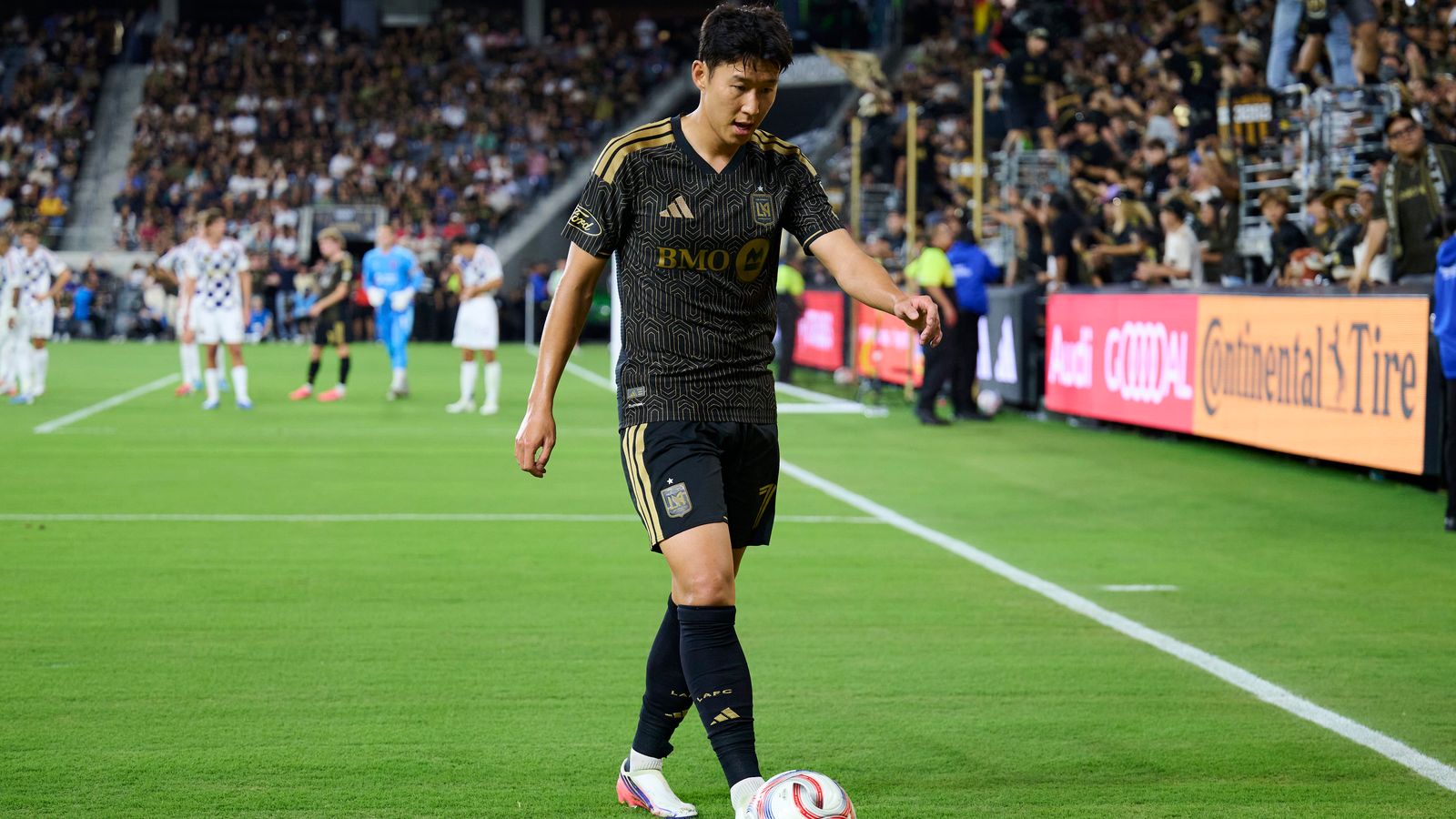 Son Heung-Min with the ball against Real Salt Lake