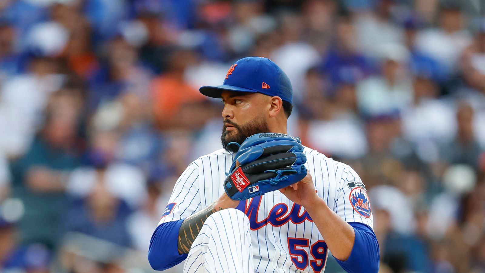 Sean Manaea pitches in game against Dodgers, Citi Field, July 24, 2026