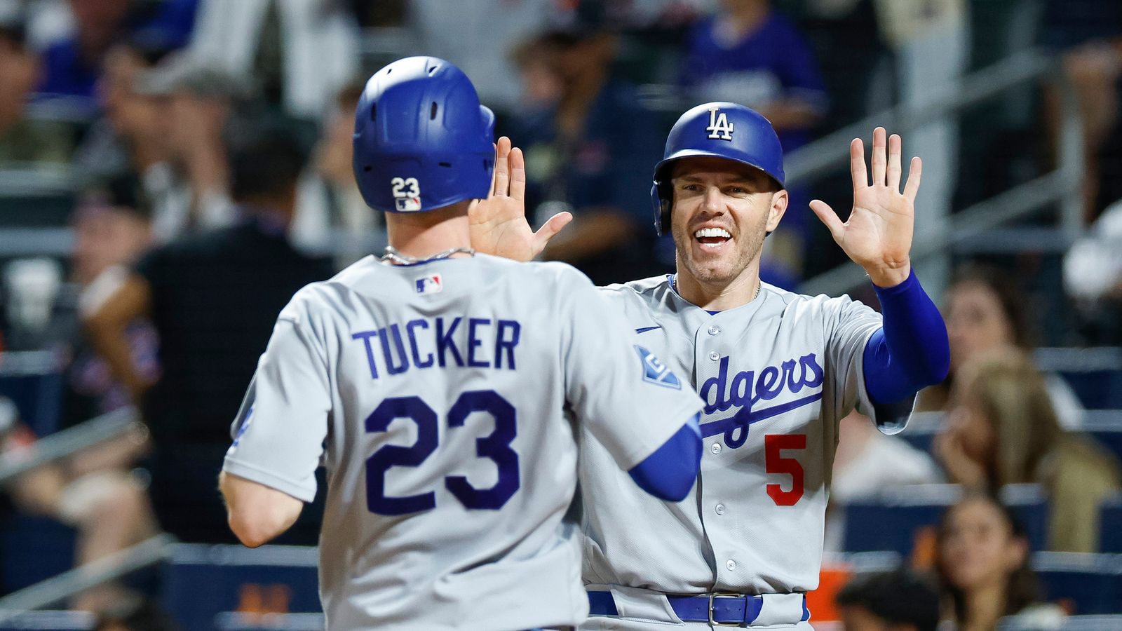 Kyle Tucker celebrates again after a home run, Citi Field, July 24, 2026