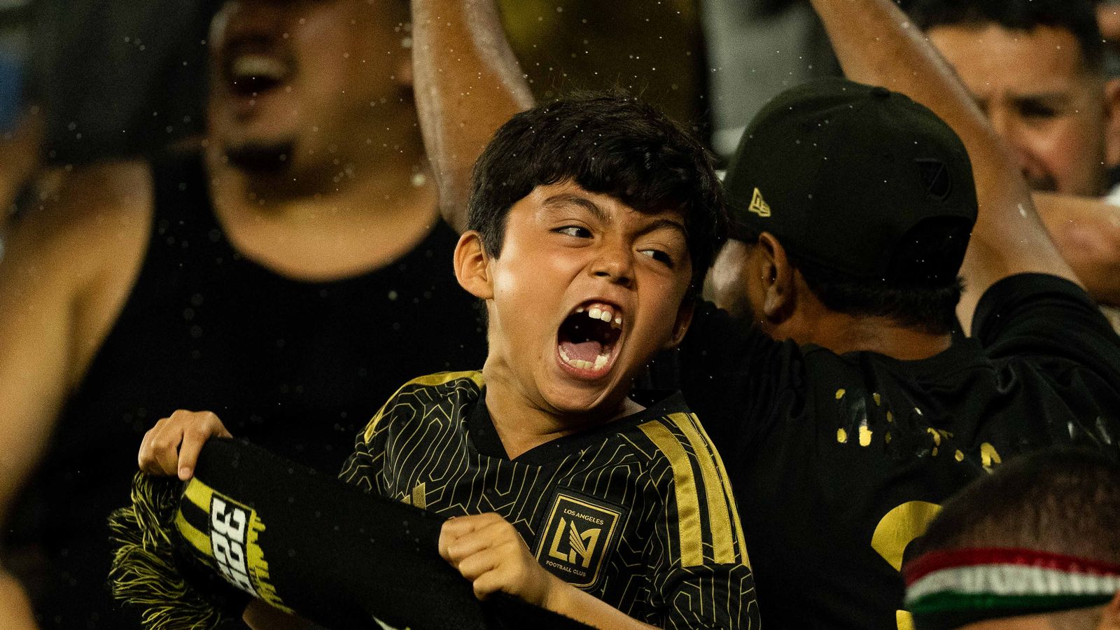 LAFC fan cheers for a goal against KC Sporting