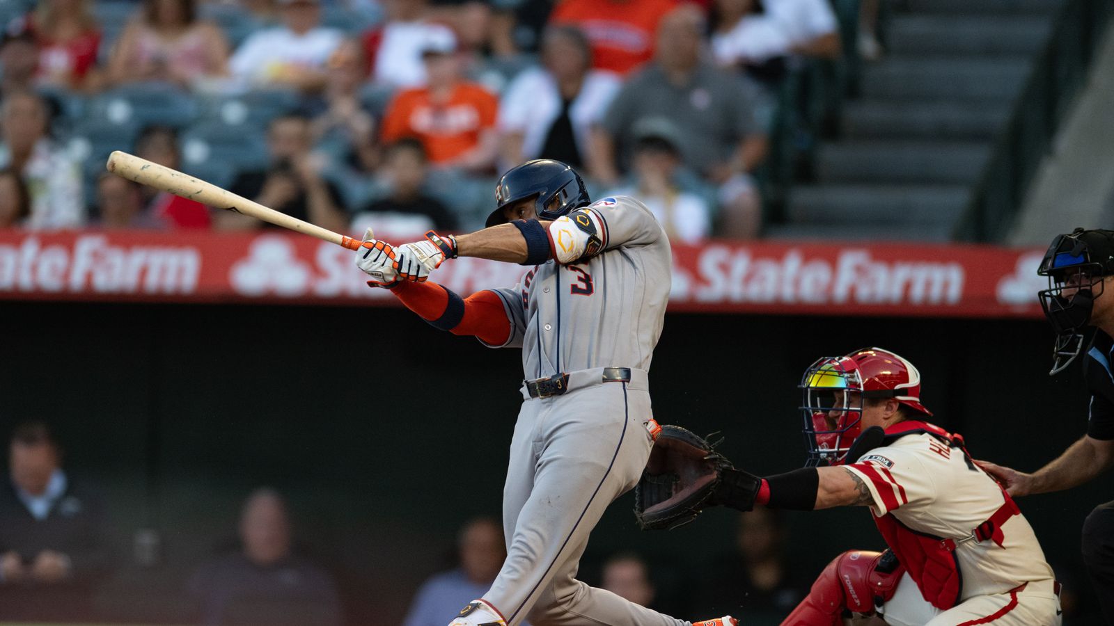 Isaac Paredes hits a foul in a tense moment