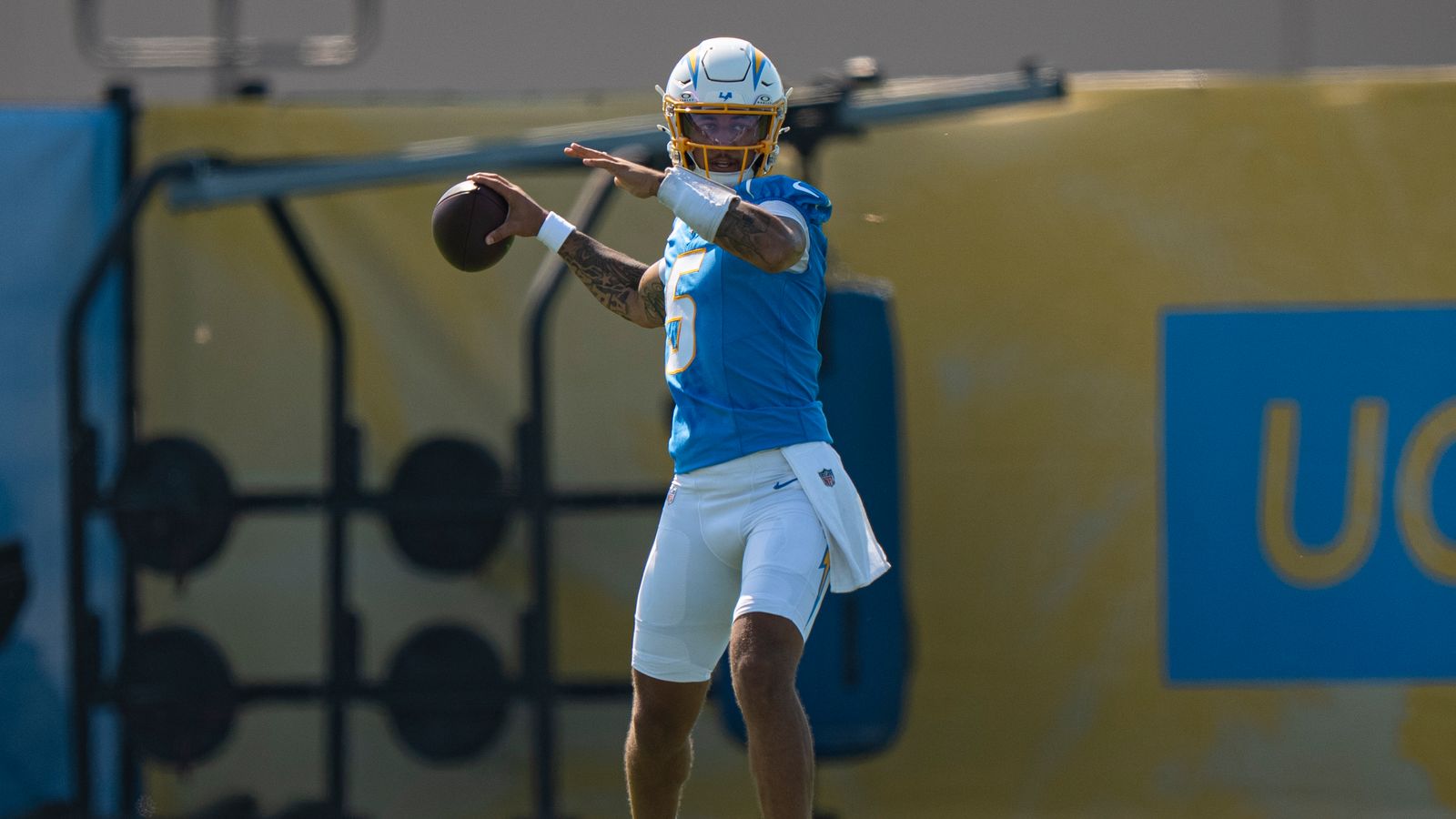Quarterback Trey Lance Practicing at Chargers Camp