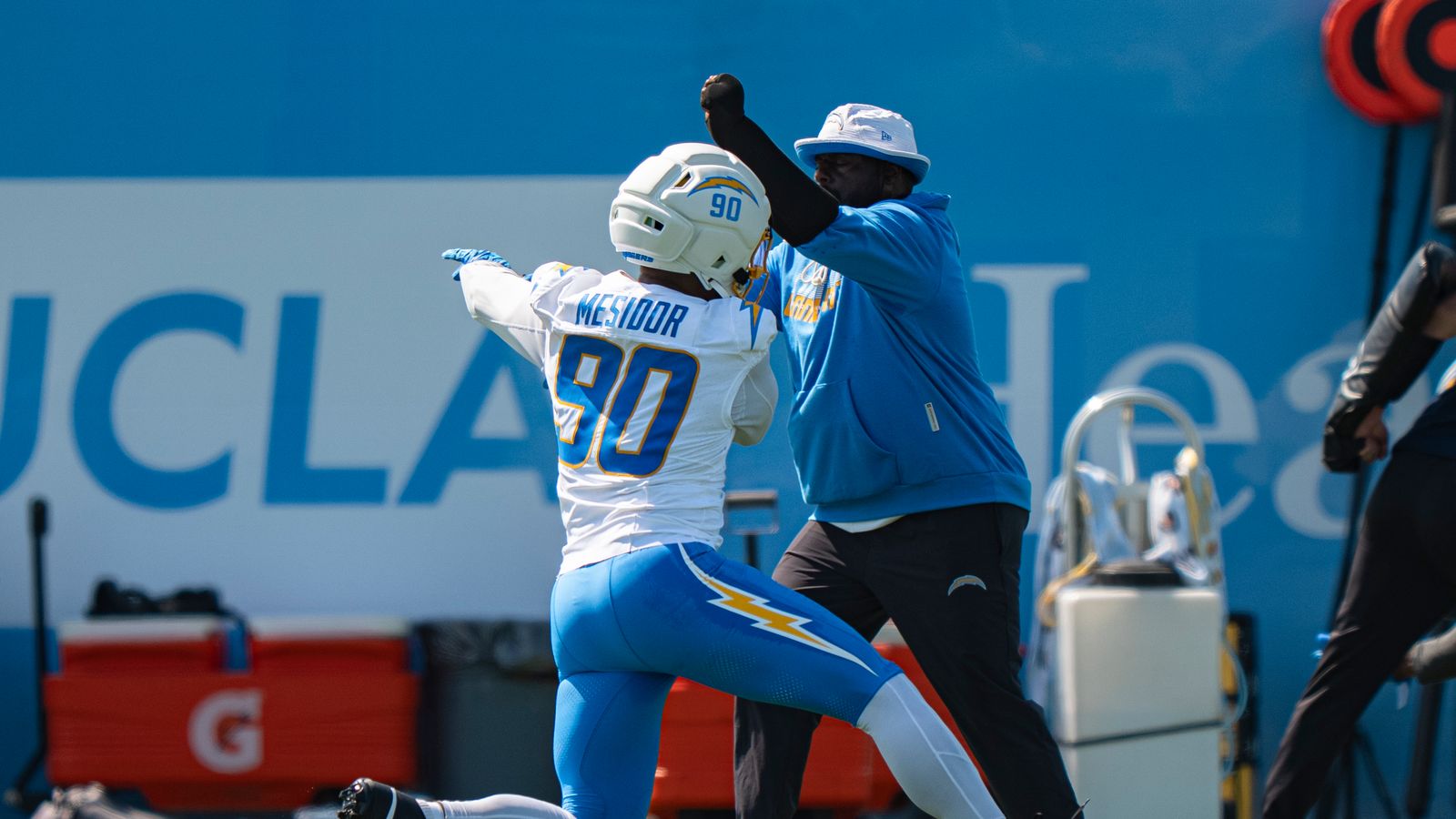 First Round Pick Akheem Mesidor at Chargers Camp