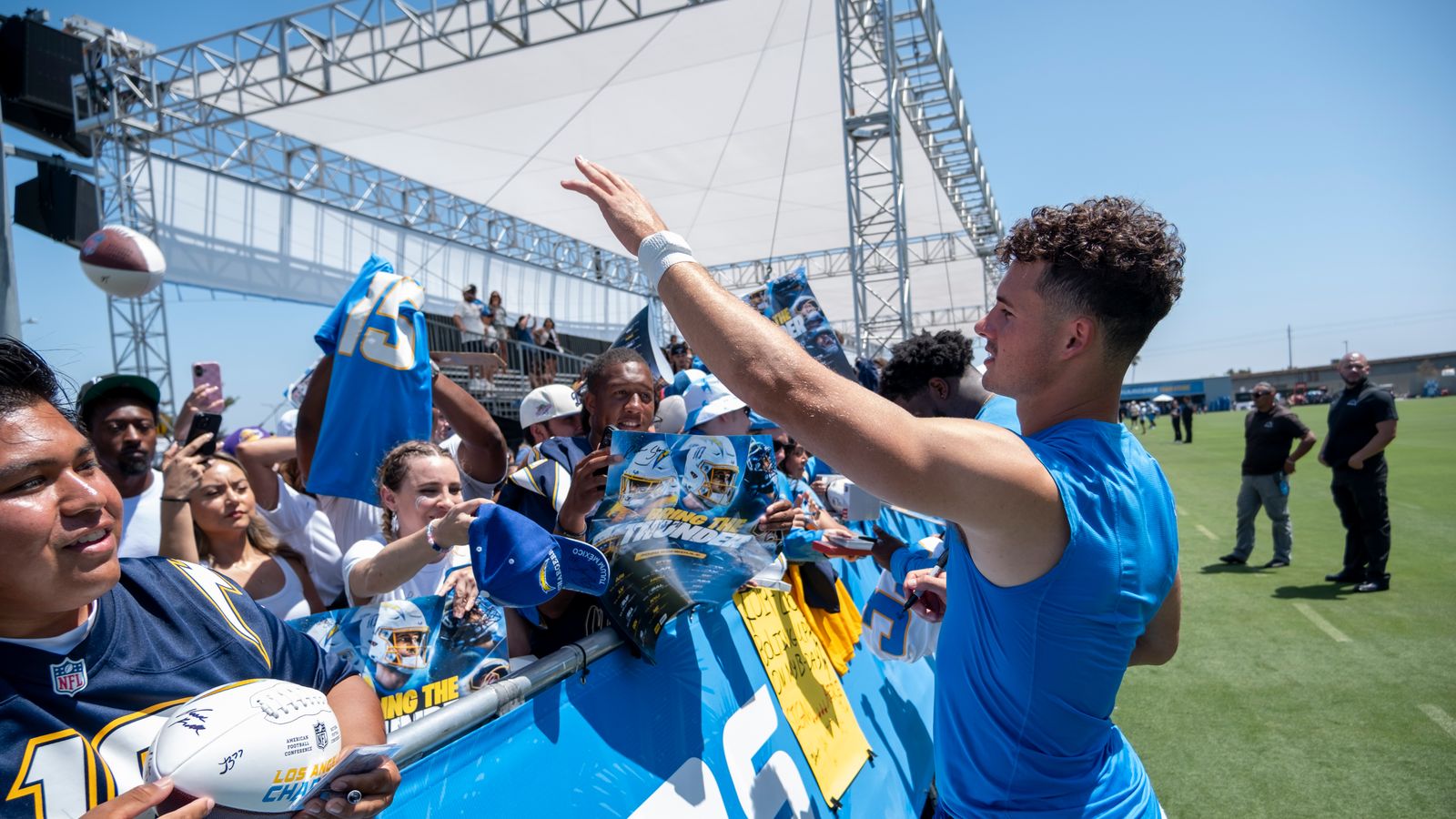 Ladd McConkey Engages with Fans at Training Camp