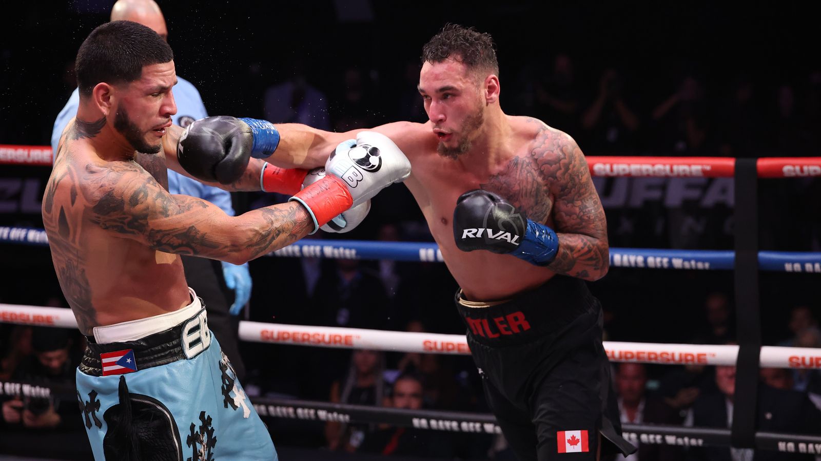 Steven Butler lands a powerful right hook on Edgar Berlanga