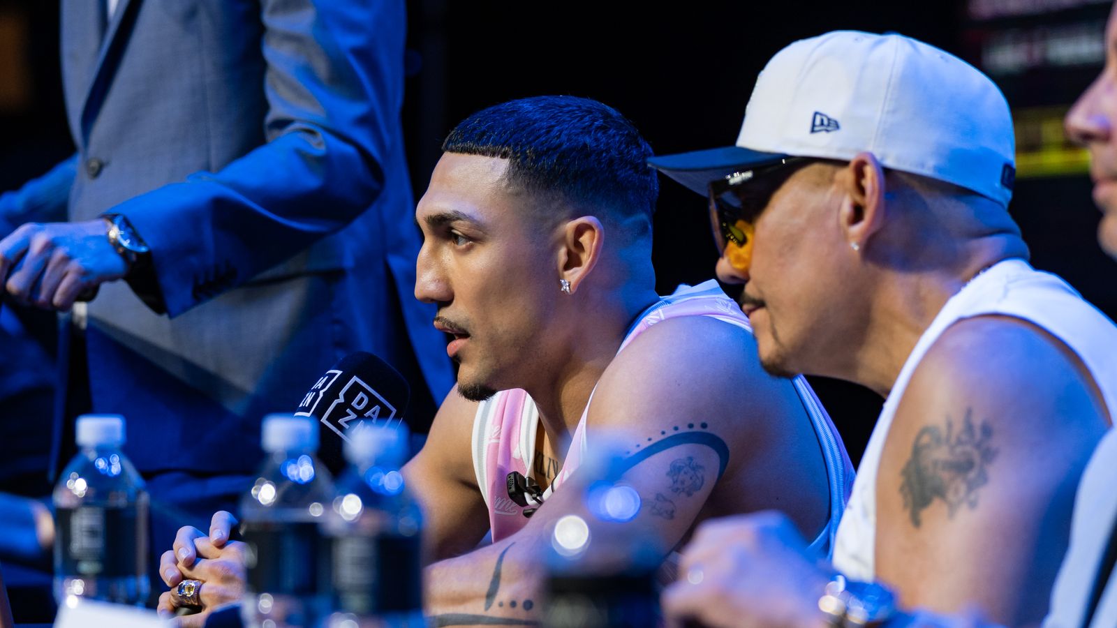 Teofimo Lopez with his father at the press conference