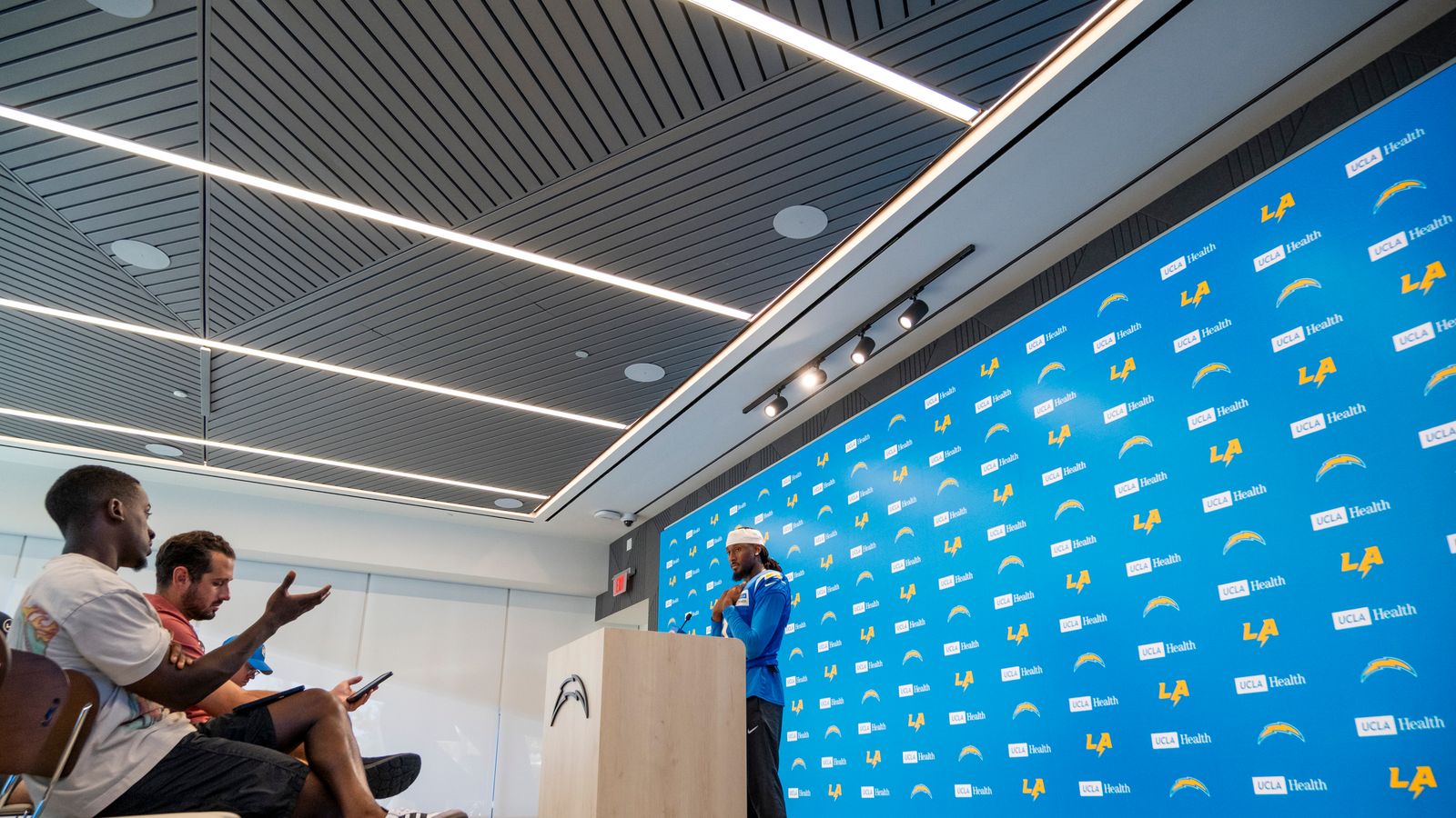 Quentin Johnston Speaks to Media at Chargers Camp