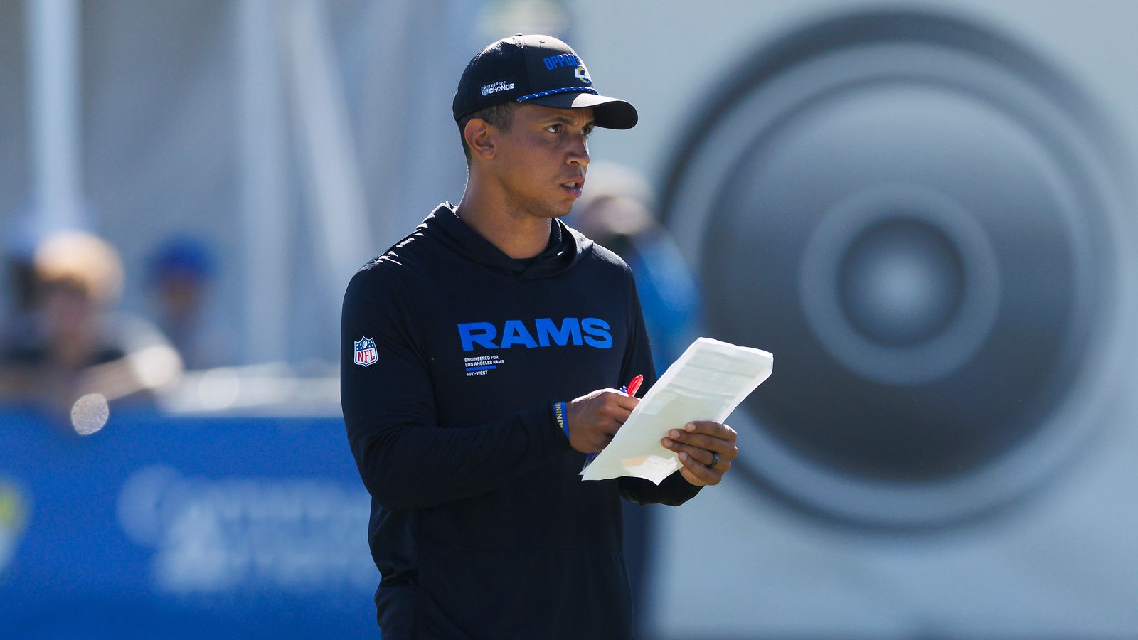 Nate Scheelhaase on the field at Rams Training Camp