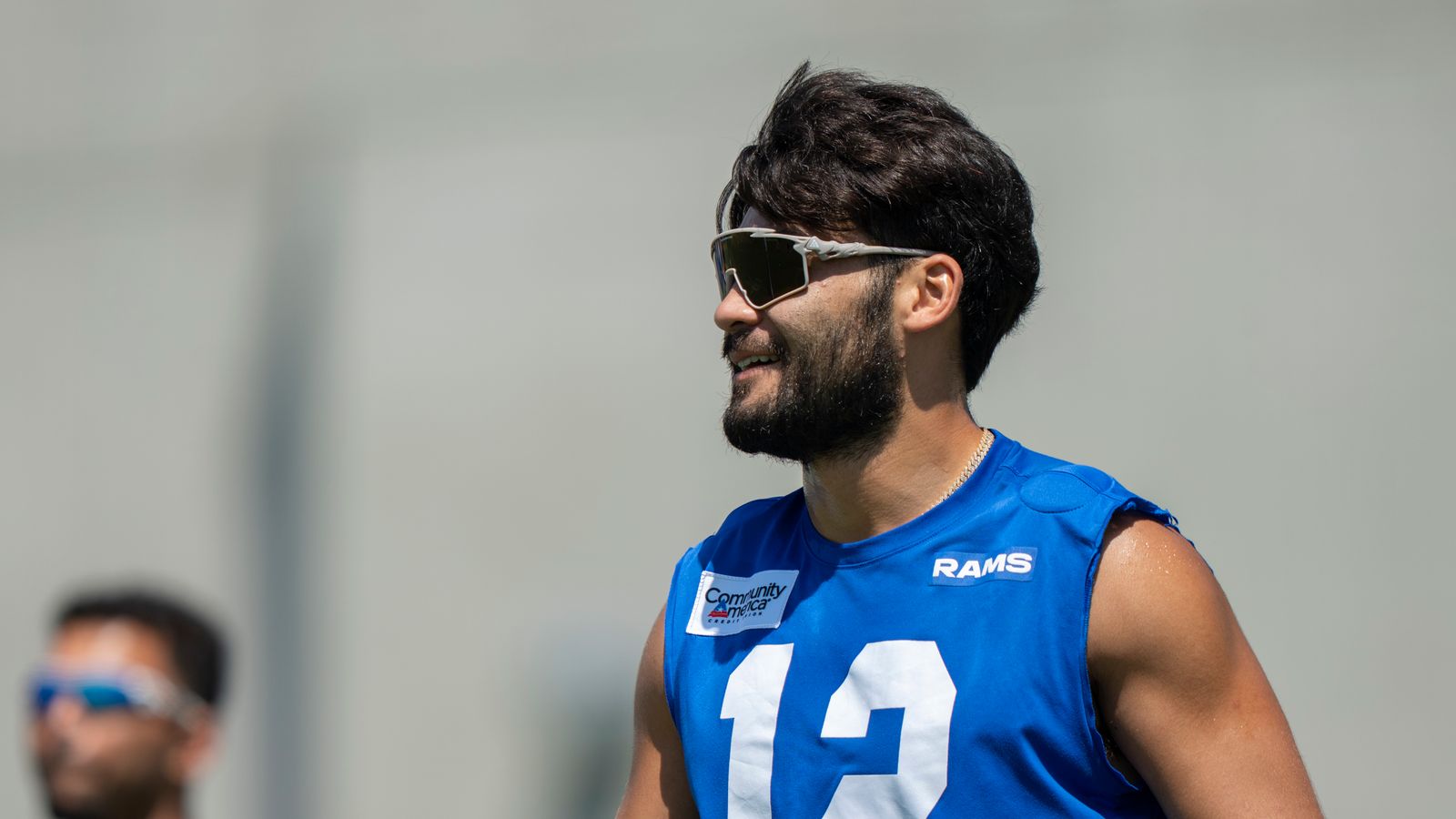 Puka Nacua #12 Practices at Rams Training Camp