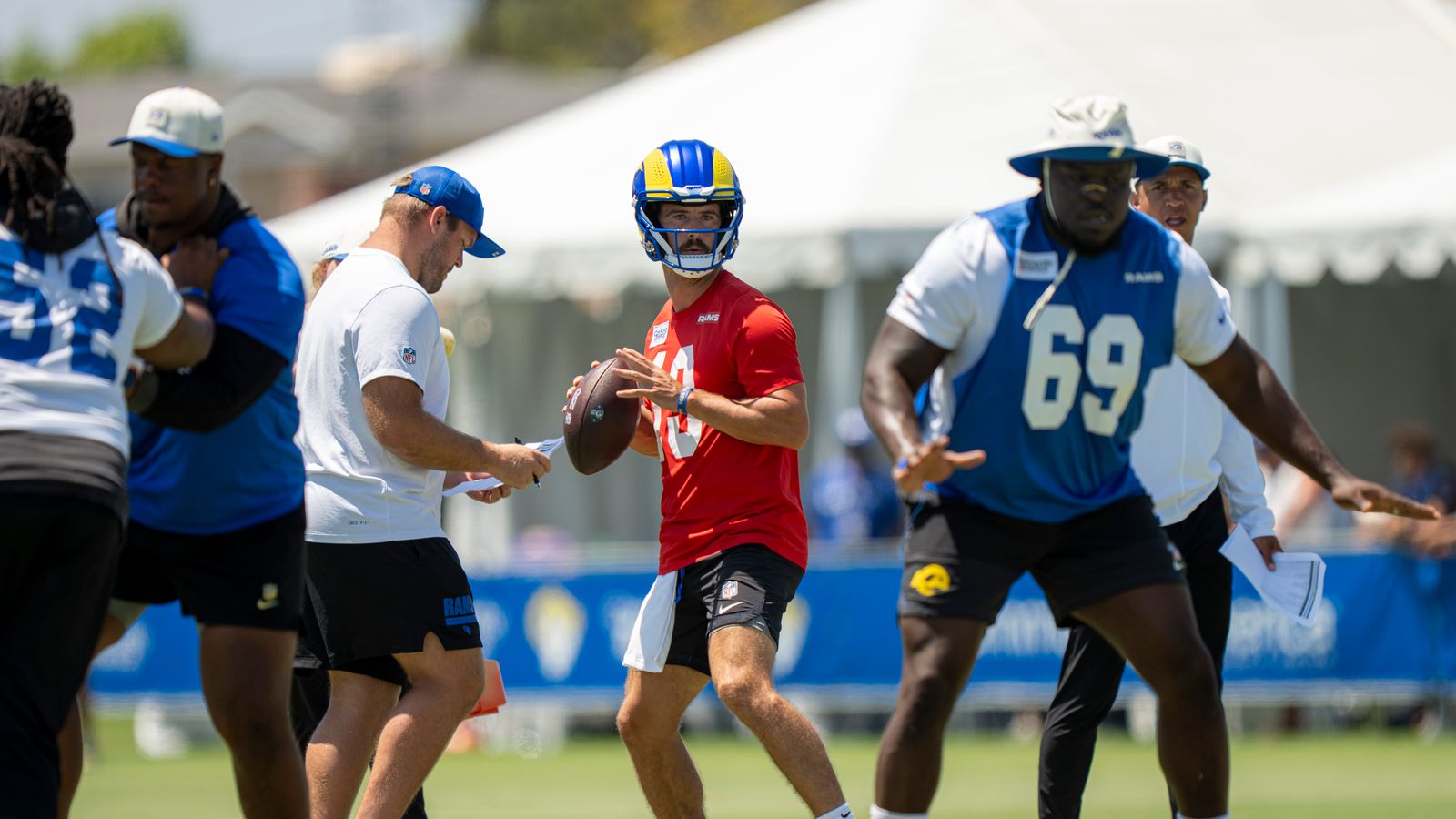 Stetson Bennet #13 Participates in Rams Camp