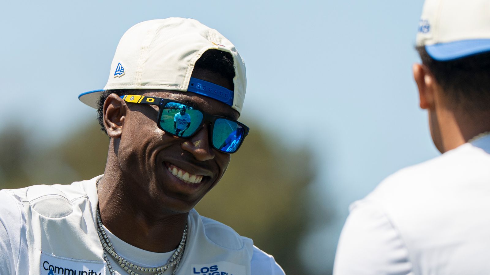 Emmanuel Forbes Jr. #1 at Rams Training Session