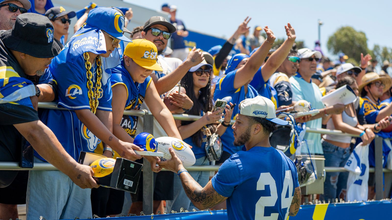 Blake Corum #24 Interacts with Fans