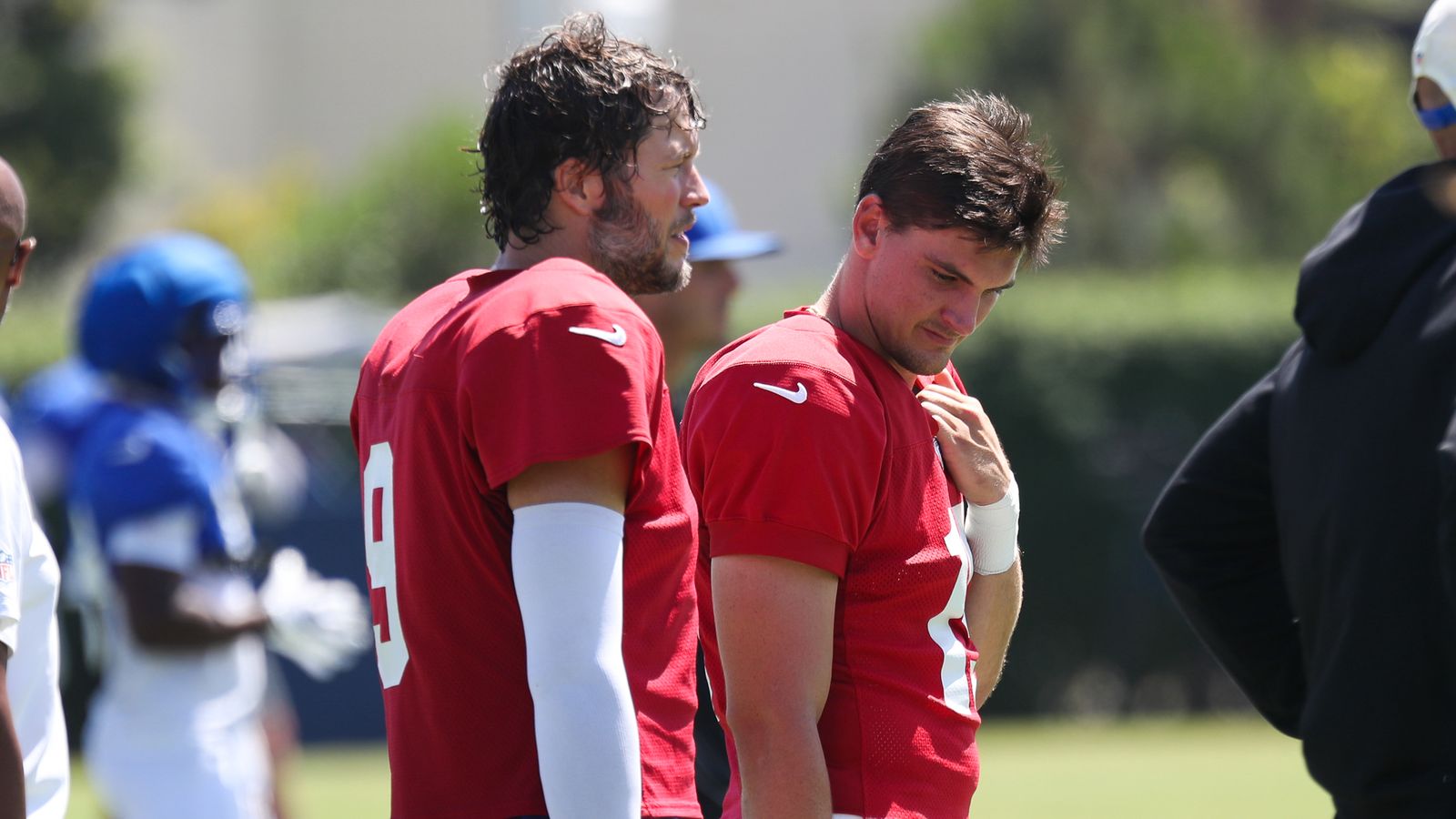 Matthew Stafford and Ty Simpson at Rams Training Camp, August 3, 2026