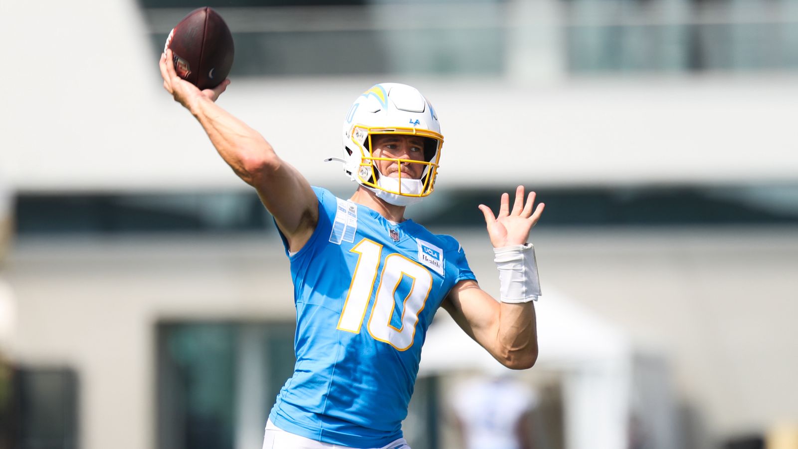 QB Justin Herbert in action at Chargers Training Camp, August 3, 2026