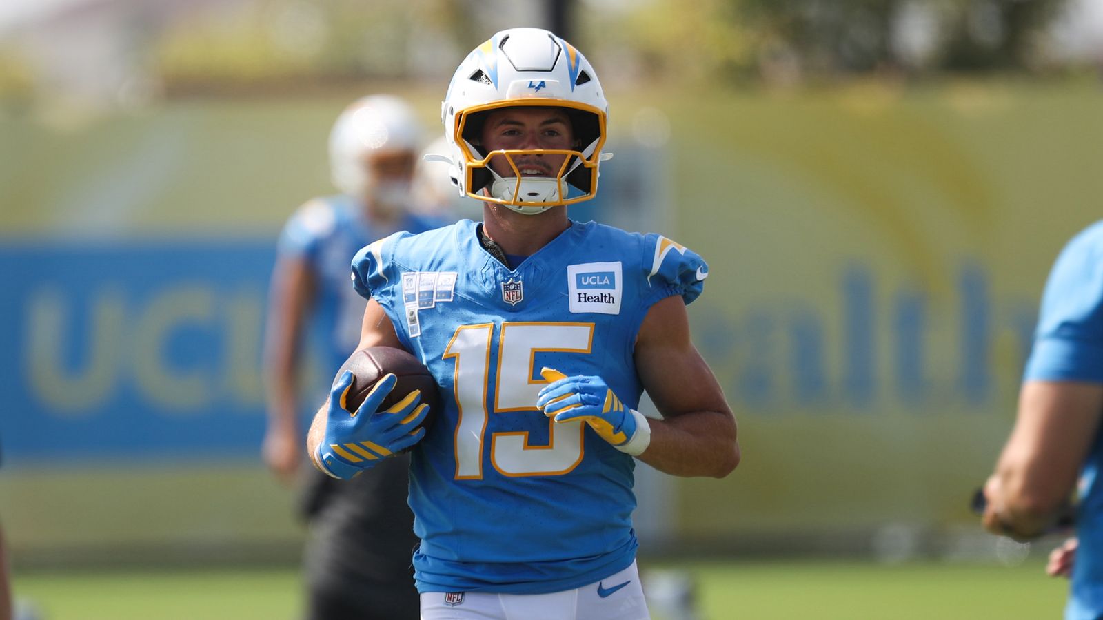 WR Ladd McConkey in action at Chargers Training Camp, August 2026