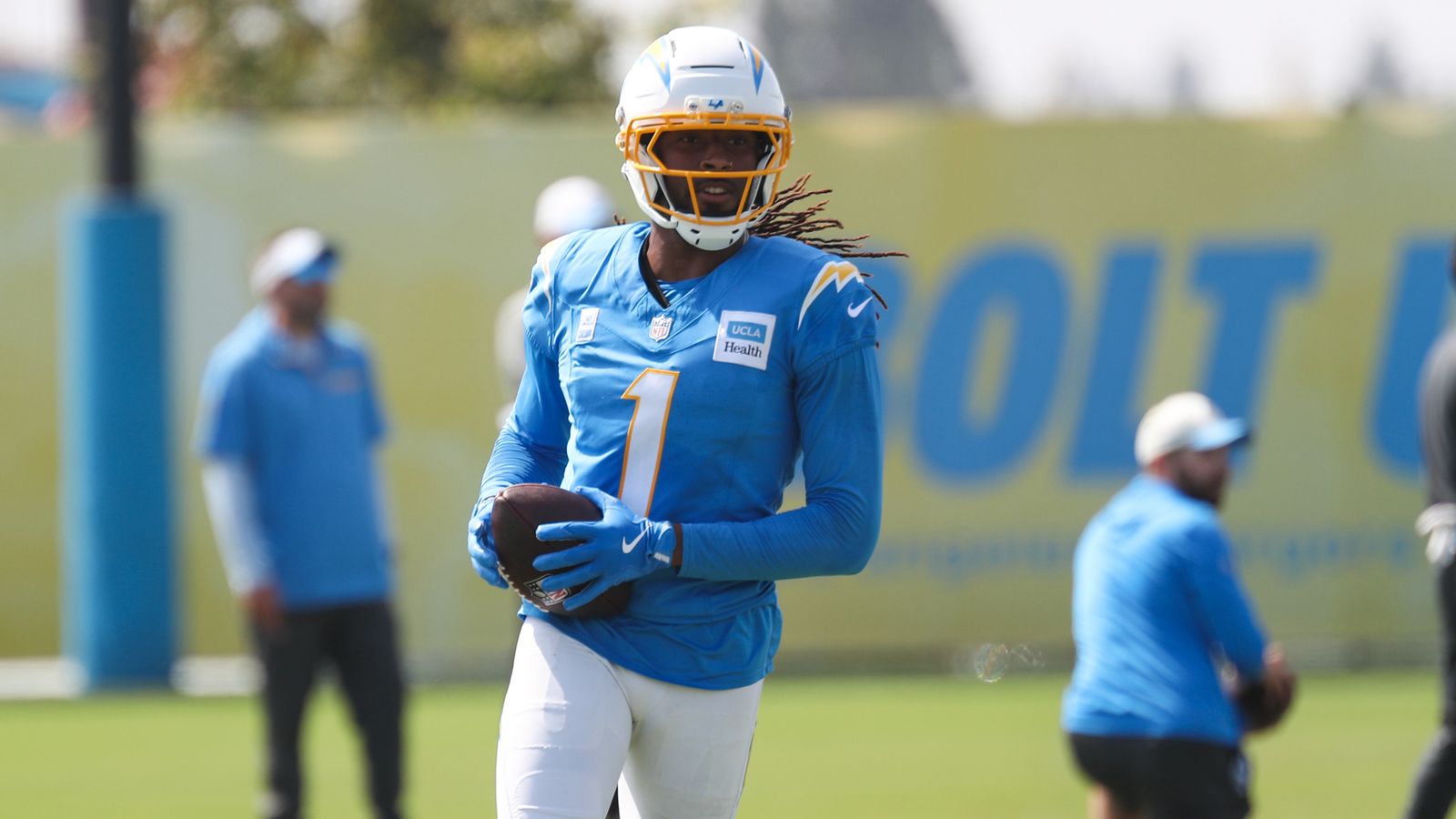 WR Quentin Johnston drills at Chargers Training Camp, August 2026