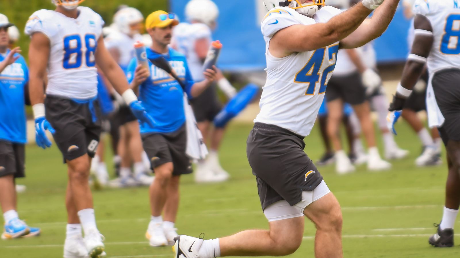 Johnny Pascuzzi (42) in Training Drills at Chargers Camp, August 2026