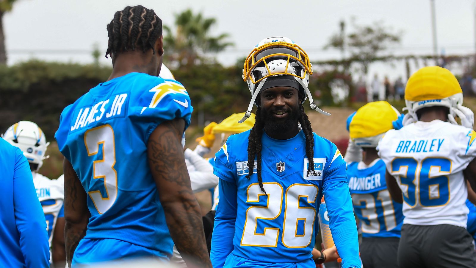 Donte Jackson (26) observed at Chargers training camp in San Diego
